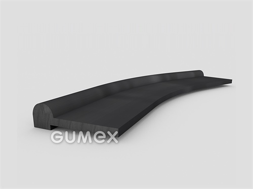 Gumový profil tvaru "P", 36x10/3mm, délka 2500mm, 60°ShA, SBR, -40°C/+70°C, čierny